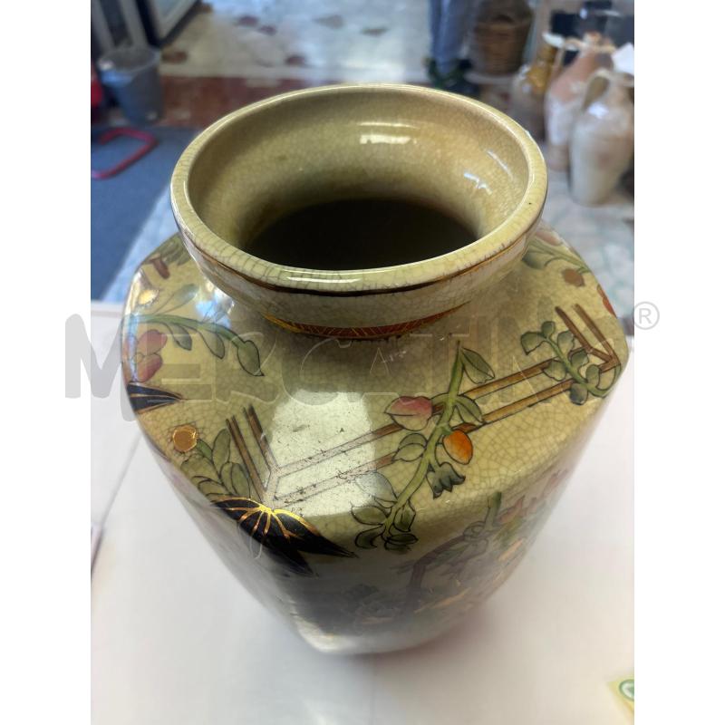 VASO IN CERAMICA SATSUMA FINITURE IN CRAQUELE MOTIVI FLOREALI | Mercatino dell'Usato Trapani corso mattarella 3