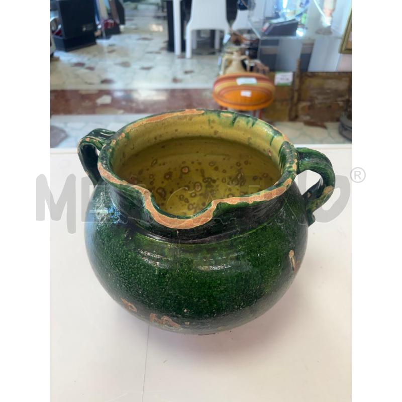 VASO IN TERRACOTTA SMALTATA VERDE RISALENTE AL 1700 | Mercatino dell'Usato Trapani corso mattarella 2