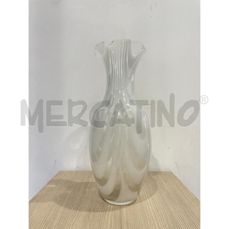 VASO IN VETRO MURANO BIANCO  | Mercatino dell'Usato Trapani corso mattarella 1