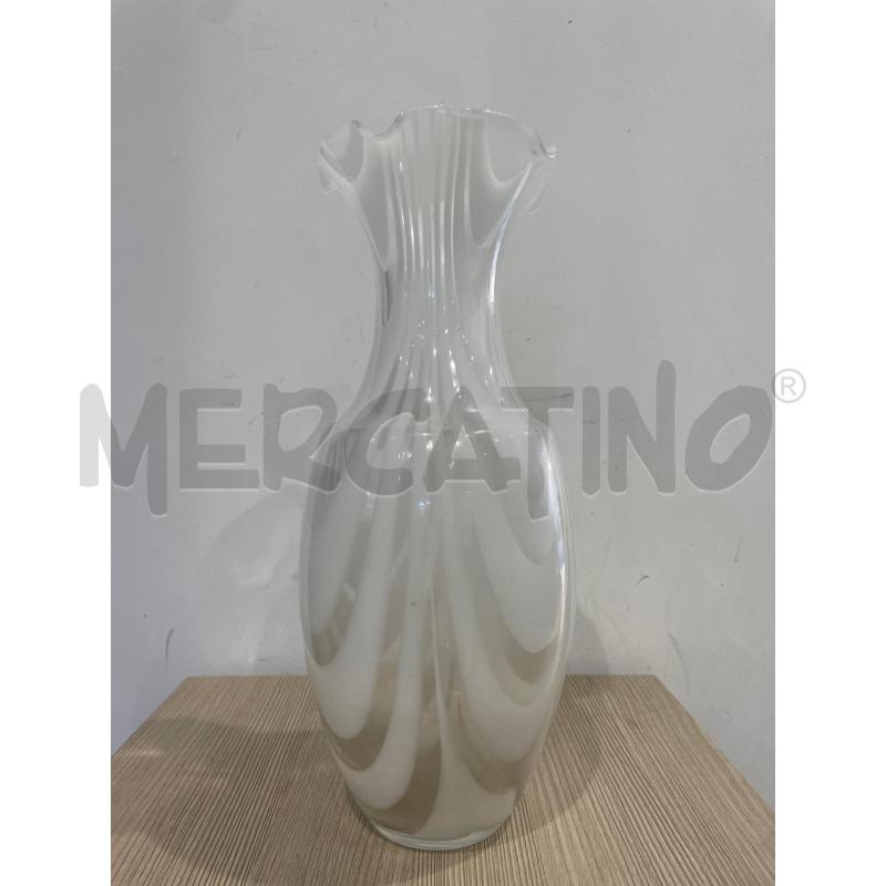 VASO IN VETRO MURANO BIANCO  | Mercatino dell'Usato Trapani corso mattarella 2