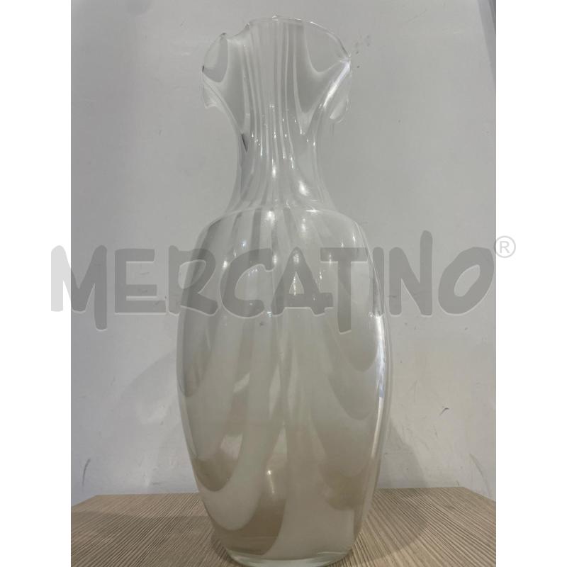 VASO IN VETRO MURANO BIANCO  | Mercatino dell'Usato Trapani corso mattarella 4