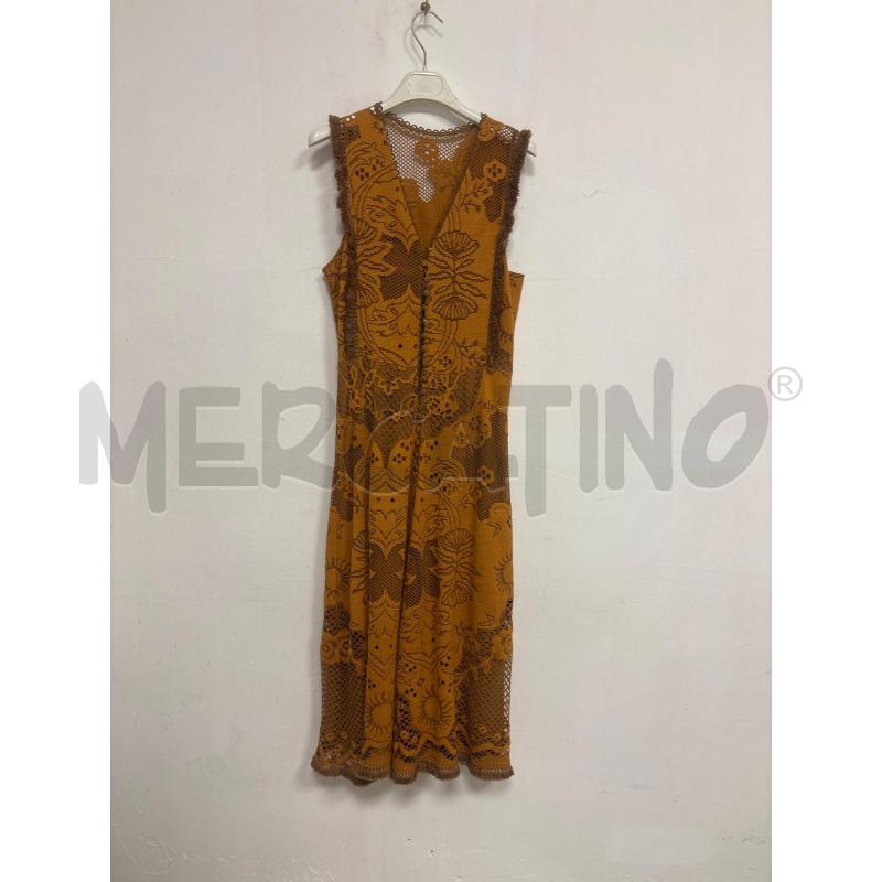 VESTITO DONNA BEATRICE MARRONE CON PIZZO | Mercatino dell'Usato Trapani corso mattarella 1