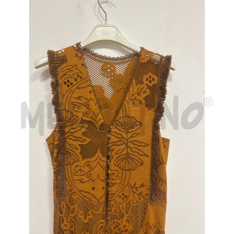 VESTITO DONNA BEATRICE MARRONE CON PIZZO | Mercatino dell'Usato Trapani corso mattarella 2