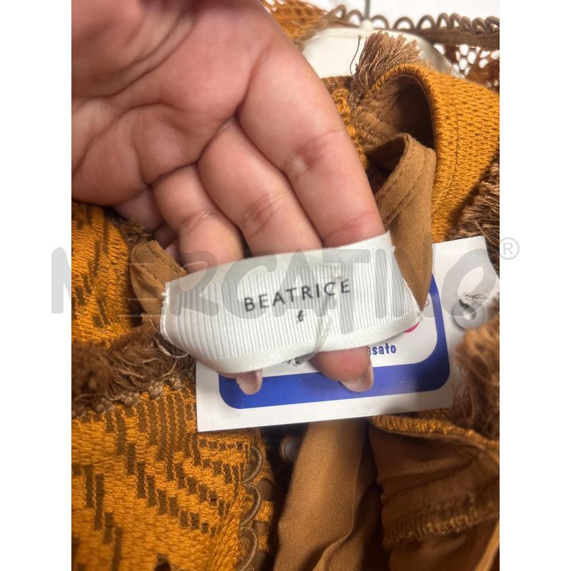 VESTITO DONNA BEATRICE MARRONE CON PIZZO | Mercatino dell'Usato Trapani corso mattarella 4