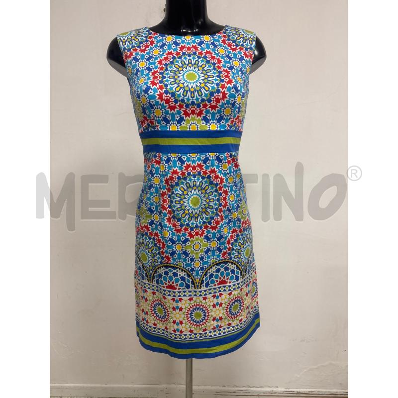 VESTITO DONNA CLIPS AZZURRO FANTASIA ROSSA GIALLA | Mercatino dell'Usato Trapani corso mattarella 1