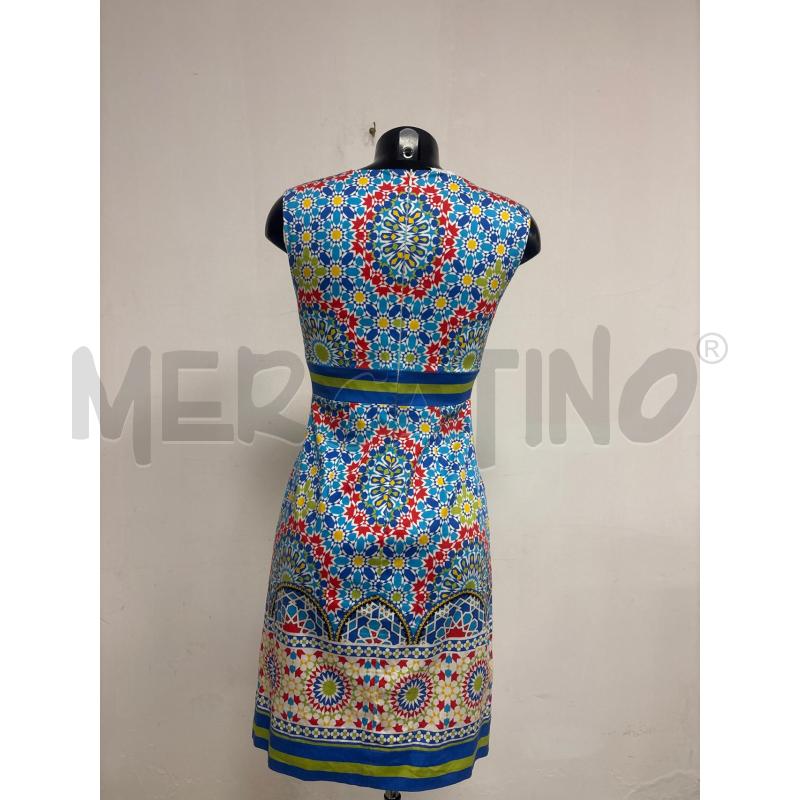 VESTITO DONNA CLIPS AZZURRO FANTASIA ROSSA GIALLA | Mercatino dell'Usato Trapani corso mattarella 3