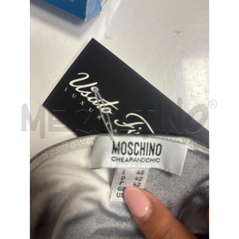 VESTITO DONNA MOSCHINO GRIGIO E BIANCO | Mercatino dell'Usato Trapani corso mattarella 4