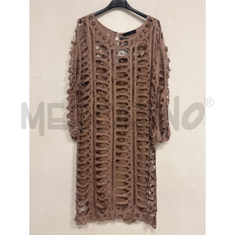 VESTITO DONNA TWINSET MARRONE IN PIZZO CON SOTTOVESTE | Mercatino dell'Usato Trapani corso mattarella 1