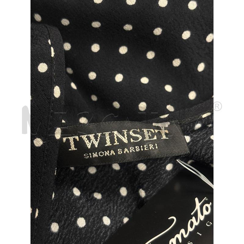 VESTITO DONNA TWINSET NERO POIS BIANCHI | Mercatino dell'Usato Trapani corso mattarella 5