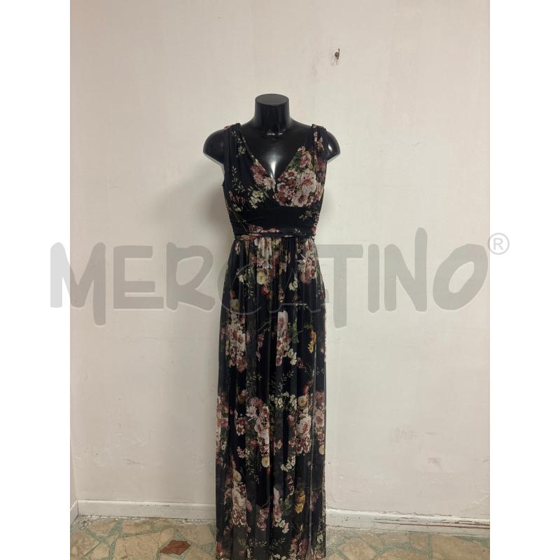VESTITO DONNA  NERO FIORI  NUNA LIE  | Mercatino dell'Usato Trapani corso mattarella 1