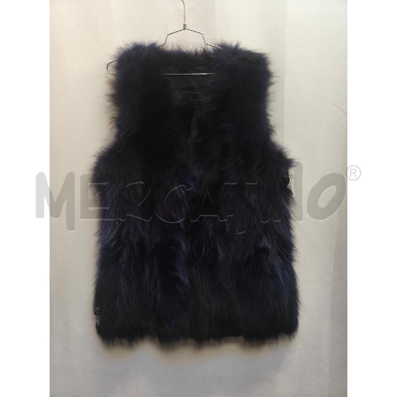 GILET DONNA VERO PELLO ANIMA LATINA BLU  | Mercatino dell'Usato Volpago del montello 1