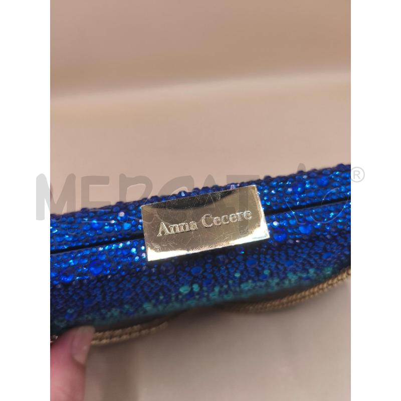 POCHETTE ANNA CECERE BRILLANTINI BLU | Mercatino dell'Usato Volpago del montello 2