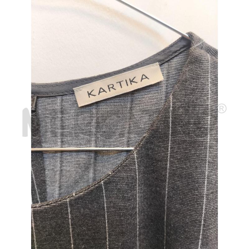 VESTITO DONNA KARTIKA GRIGIO RIGHE  | Mercatino dell'Usato Volpago del montello 2