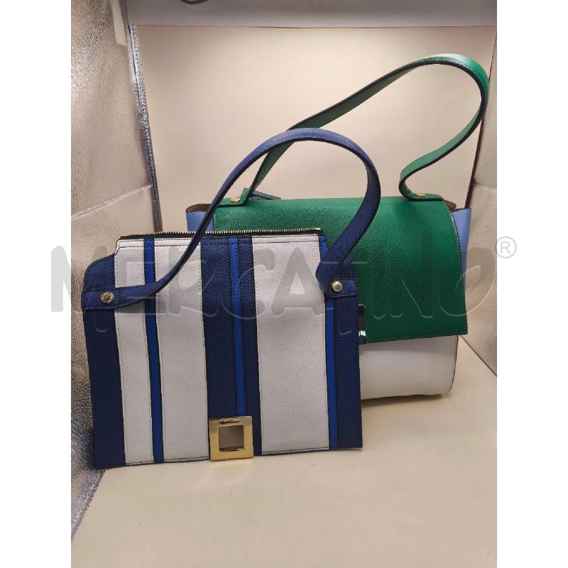 BORSA DONNA MARELLA AZZURRA VERDE BIANCA +RICAMBIO | Mercatino dell'Usato Volpago del montello 3