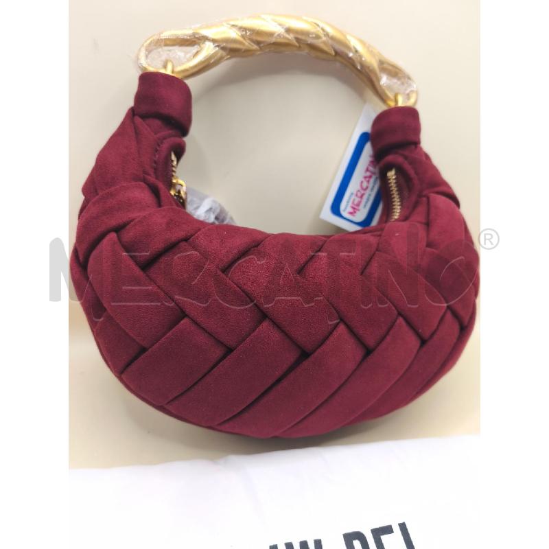 BORSETTA DONNA JW PEI BORGOGNA INTRECCIATA  | Mercatino dell'Usato Volpago del montello 2