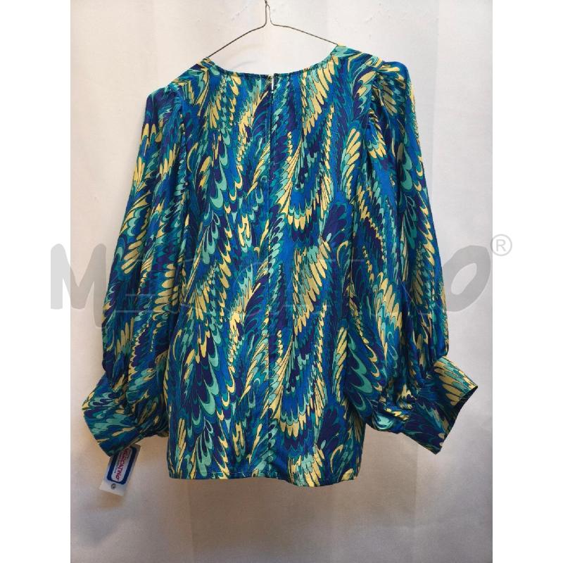 CAMICIA DONNA ATTIC AND BARTH BLU E GIALLA DISEGNI SETA | Mercatino dell'Usato Volpago del montello 4