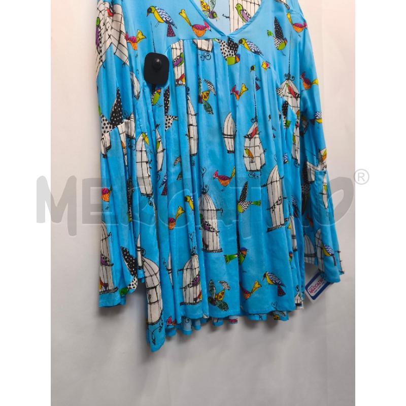 CAMICIA DONNA BOEME AZZURRA GABBIE UCCELLI | Mercatino dell'Usato Volpago del montello 3