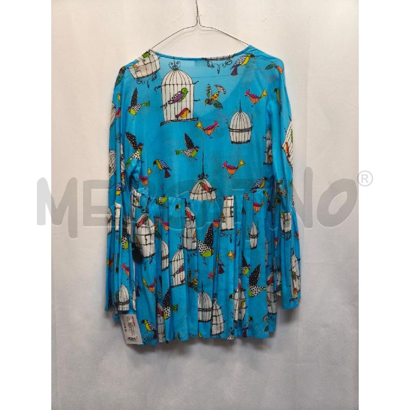 CAMICIA DONNA BOEME AZZURRA GABBIE UCCELLI | Mercatino dell'Usato Volpago del montello 4
