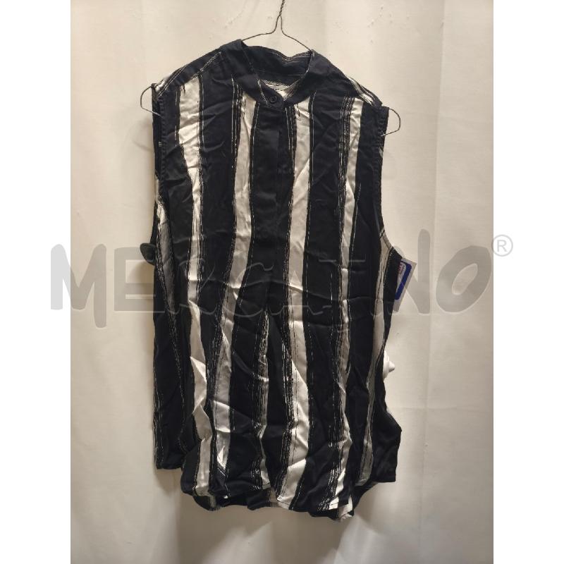 CAMICIA DONNA EQUIPMENT %100 SETA RIGHE NERO BIANCO  | Mercatino dell'Usato Volpago del montello 1