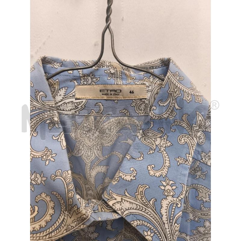 CAMICIA DONNA ETRO AZZURRA DISEGNI BIEGE BIANCI  | Mercatino dell'Usato Volpago del montello 2