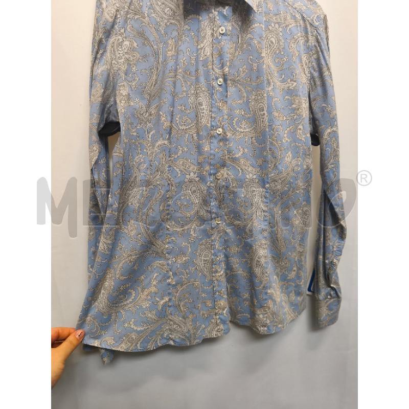 CAMICIA DONNA ETRO AZZURRA DISEGNI BIEGE BIANCI  | Mercatino dell'Usato Volpago del montello 3