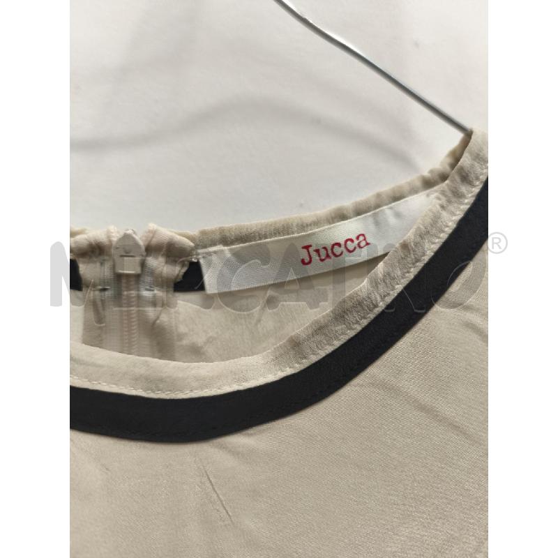 CAMICIA DONNA JUCCA %100 SETA BIEGE GIRO COLO NERO  | Mercatino dell'Usato Volpago del montello 2