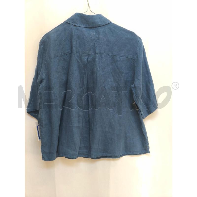 CAMICIA DONNA LINO BENETTON BLU CHIARO  | Mercatino dell'Usato Volpago del montello 4