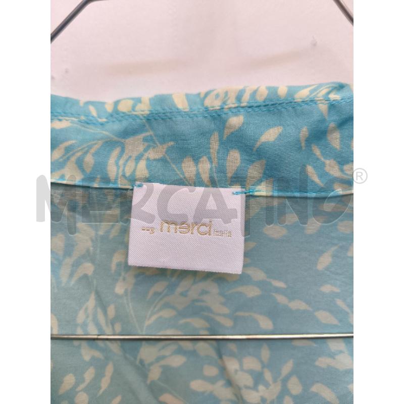 CAMICIA DONNA MERCI AZZURRA FIORI BIEGE  | Mercatino dell'Usato Volpago del montello 2