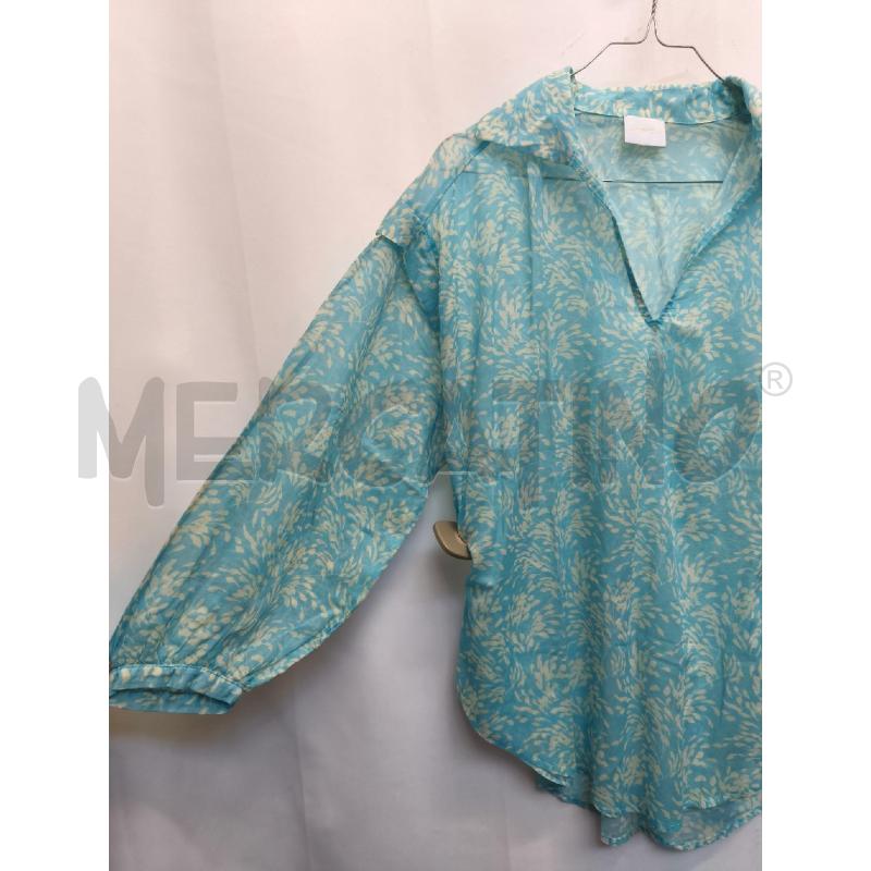 CAMICIA DONNA MERCI AZZURRA FIORI BIEGE  | Mercatino dell'Usato Volpago del montello 3
