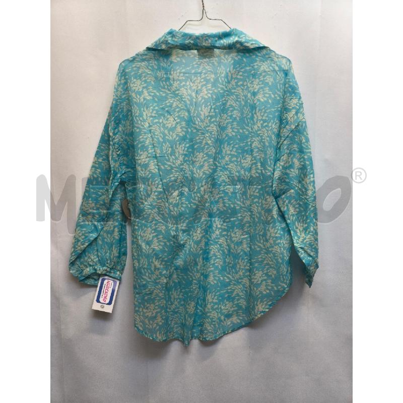 CAMICIA DONNA MERCI AZZURRA FIORI BIEGE  | Mercatino dell'Usato Volpago del montello 4