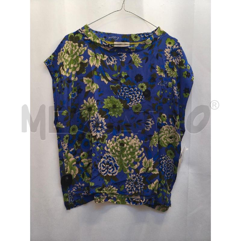 CAMICIA DONNA MOMONI BLU FIORI  | Mercatino dell'Usato Volpago del montello 1