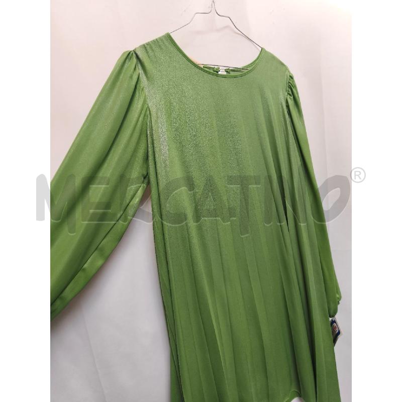 CAMICIA DONNA NANA VERDE GLITTER ARGENTATA PLISSE | Mercatino dell'Usato Volpago del montello 2