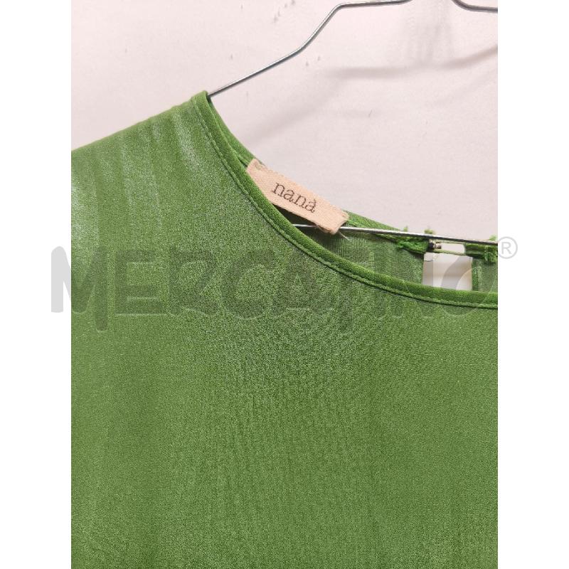 CAMICIA DONNA NANA VERDE GLITTER ARGENTATA PLISSE | Mercatino dell'Usato Volpago del montello 3