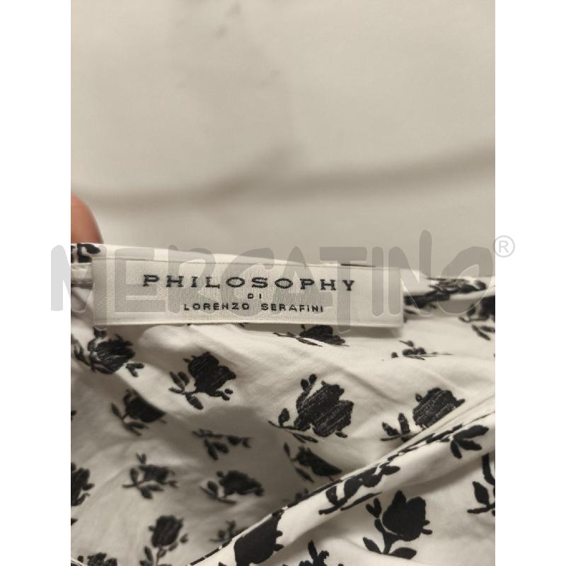 CAMICIA DONNA PHILOSOPHY BIANCO FIORI NERI  | Mercatino dell'Usato Volpago del montello 3