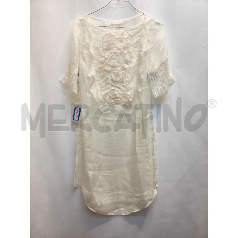 CAMICIA DONNA SCERVINO BIANCO FIORI DAVANTI  | Mercatino dell'Usato Volpago del montello 1