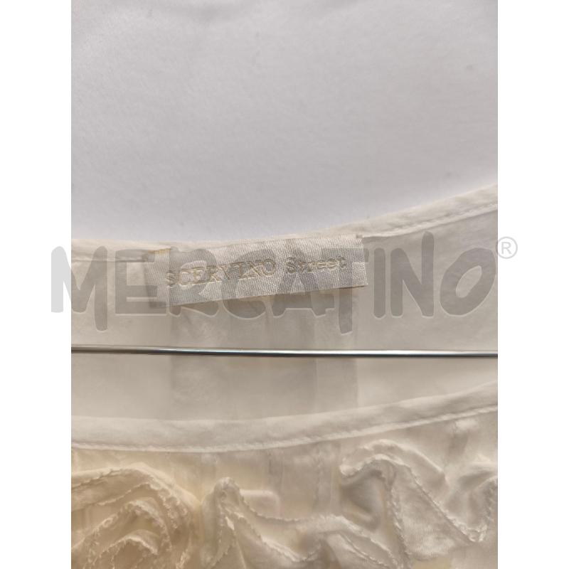 CAMICIA DONNA SCERVINO BIANCO FIORI DAVANTI  | Mercatino dell'Usato Volpago del montello 2