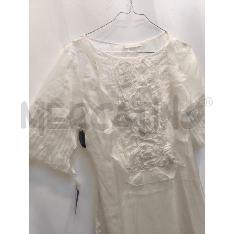 CAMICIA DONNA SCERVINO BIANCO FIORI DAVANTI  | Mercatino dell'Usato Volpago del montello 3