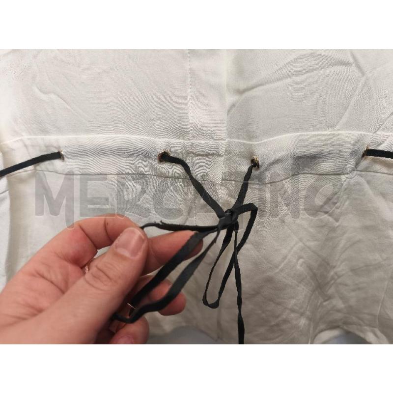 CANOTTA DONNA ALTAMIRA %100 SETA BIANCA FILO NERO  | Mercatino dell'Usato Volpago del montello 3