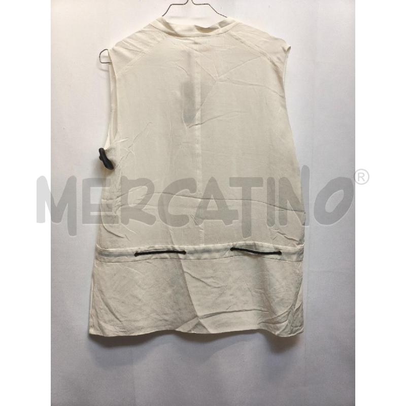 CANOTTA DONNA ALTAMIRA %100 SETA BIANCA FILO NERO  | Mercatino dell'Usato Volpago del montello 4