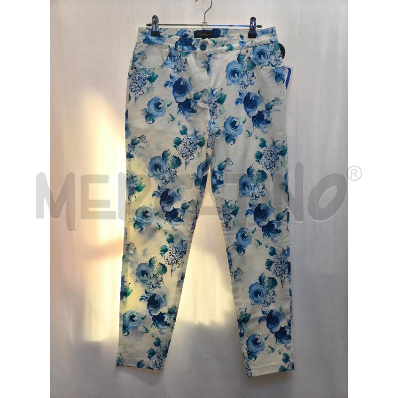 COMPLETO DONNA LUISA SPAGNOLI BIANCO FIORI AZZURRI  | Mercatino dell'Usato Volpago del montello 4