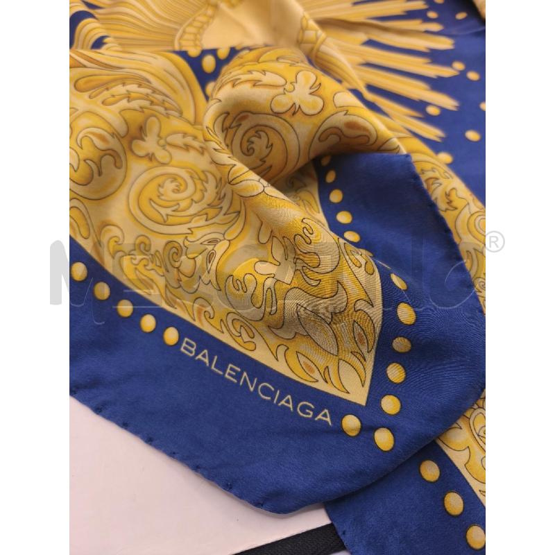 FOULARD BALENCIAGA BLU GIALLO  | Mercatino dell'Usato Volpago del montello 3