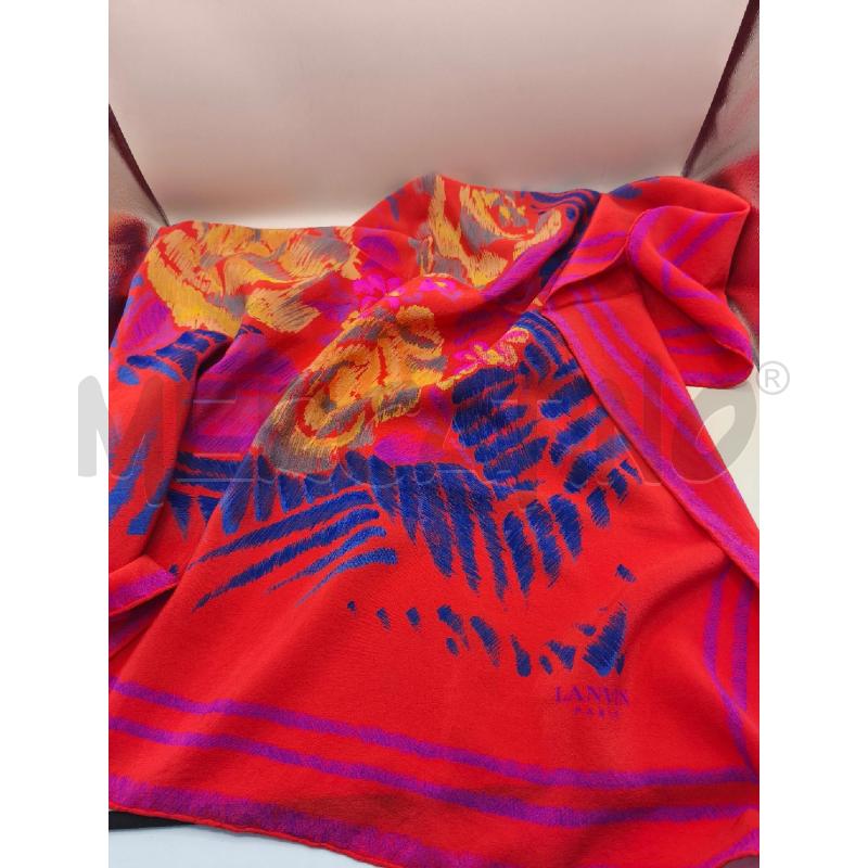 FOULARD LANVIN ROSSO BLU  | Mercatino dell'Usato Volpago del montello 1