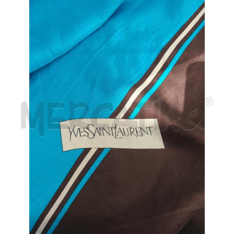 FOULARD YVESSAINTAURENT BLU MARRONE  | Mercatino dell'Usato Volpago del montello 3