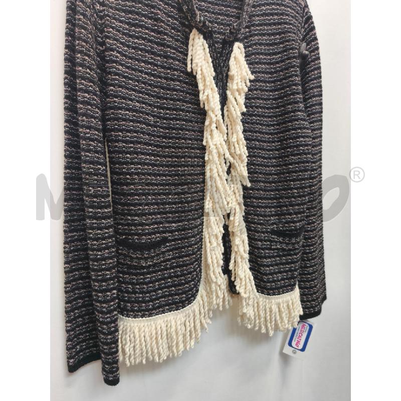 GIACCA DONNA TWINSET RIGE NERE FRANGE BIANCHE | Mercatino dell'Usato Volpago del montello 3