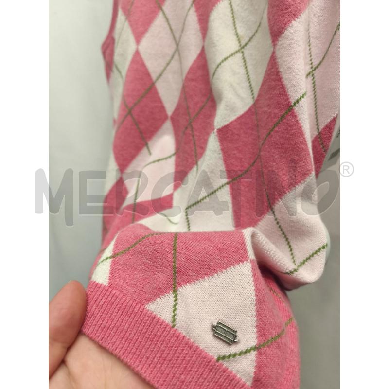GILET DONNA TOMMY HILFIGER ROMBI ROSA BIANCO | Mercatino dell'Usato Volpago del montello 3
