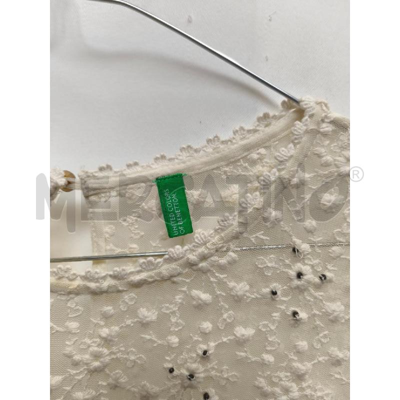 MAGLIA DONNA BENETON PIZZO BIANCO PUNTINI NERI | Mercatino dell'Usato Volpago del montello 2