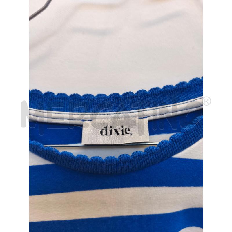 MAGLIA DONNA DIXIE RIGE BLU BIANCA BORDO MANICA NERO  | Mercatino dell'Usato Volpago del montello 2