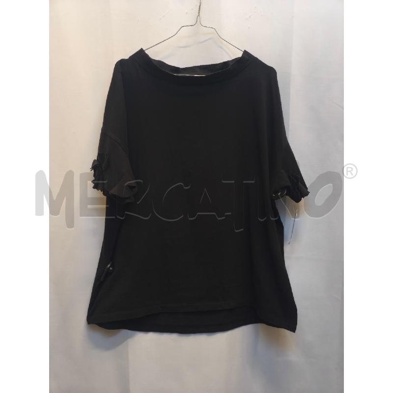 MAGLIA DONNA OBLO NERO MANICA FRU FRU | Mercatino dell'Usato Volpago del montello 1