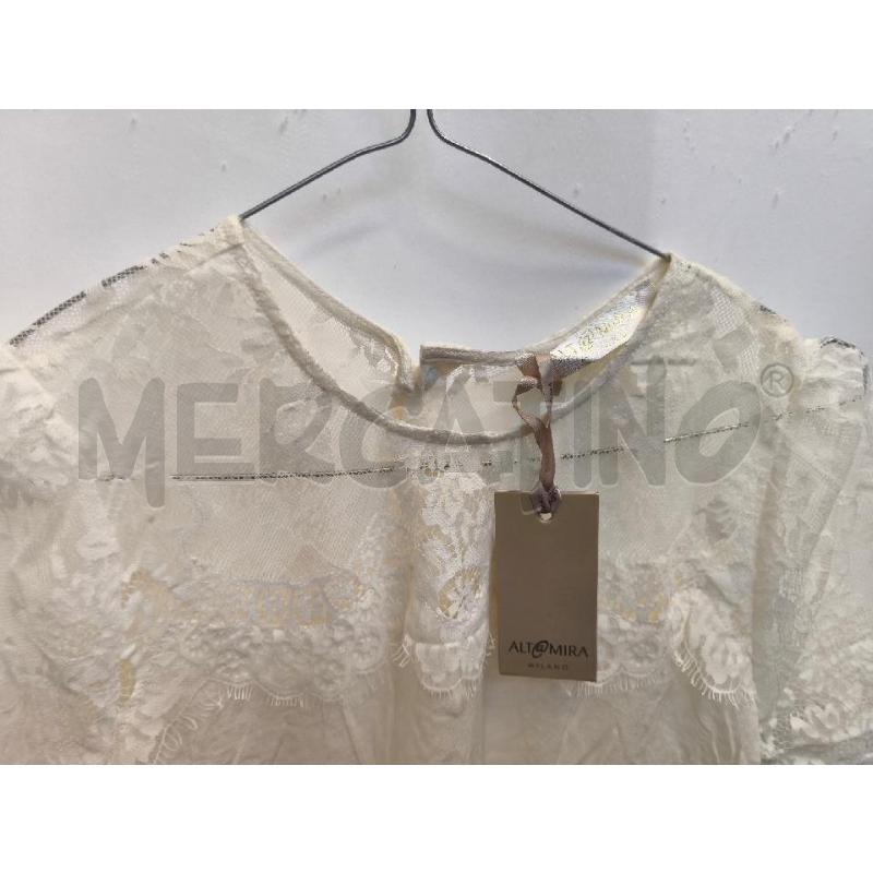 MAGLIETTA DONNA ALTAMIRA %100 SETA BIANCA PIZZO SOPRA | Mercatino dell'Usato Volpago del montello 2