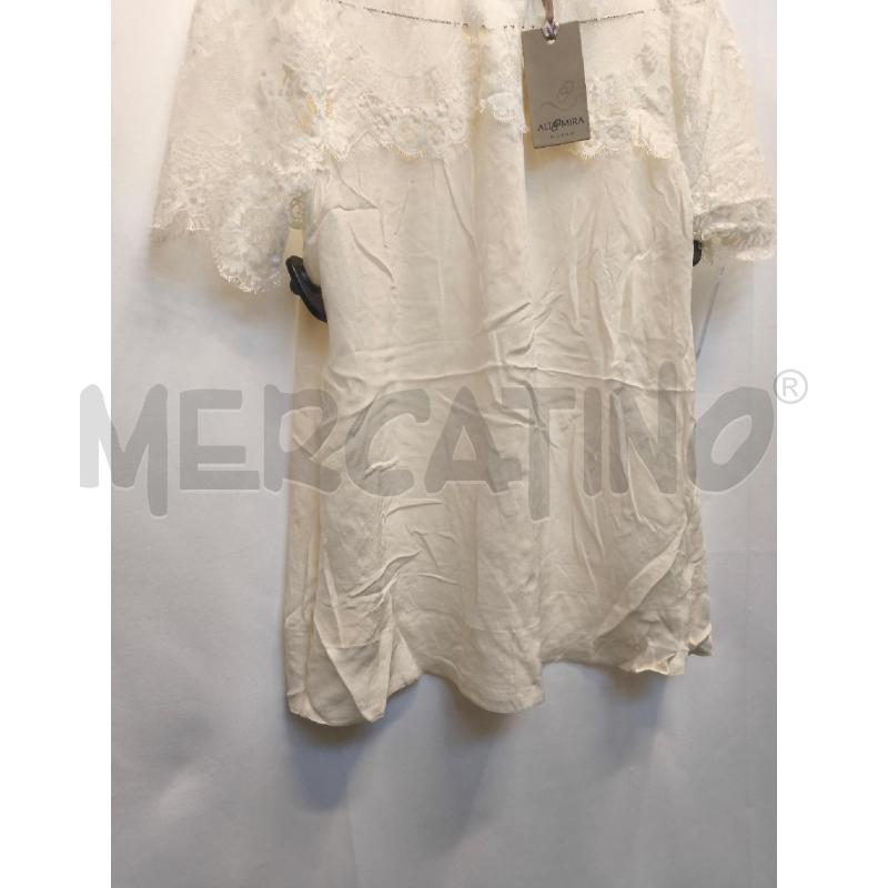 MAGLIETTA DONNA ALTAMIRA %100 SETA BIANCA PIZZO SOPRA | Mercatino dell'Usato Volpago del montello 3